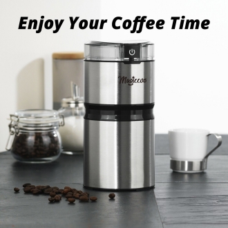 Coffee Grinder - Magiccos Electric Coffee Bean Grinder - One Press Button Control, 50g Coffee Bean Capacity, Stainless Steel Blade, Stain