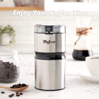 Coffee Grinder - Magiccos Electric Coffee Bean Grinder - One Press Button Control, 50g Coffee Bean Capacity, Stainless Steel Blade, Stain